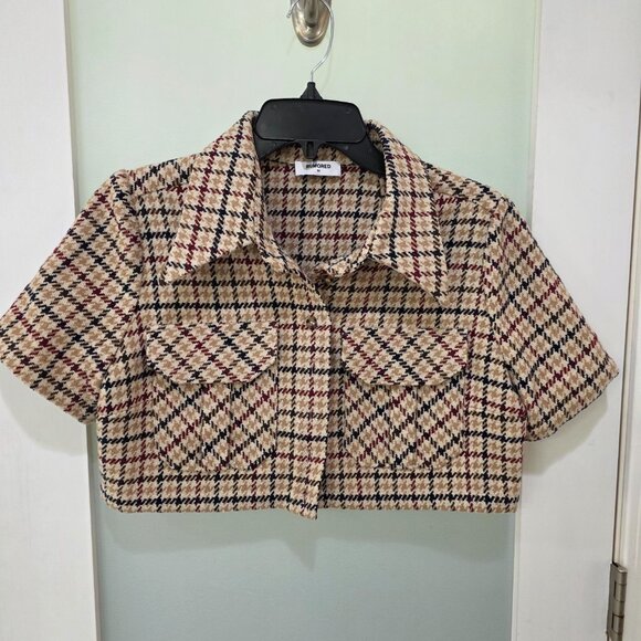 Rumored Women’s Houndstooth Set – Cropped Jacket & Mini Skirt – Size M - Picture 14 of 14